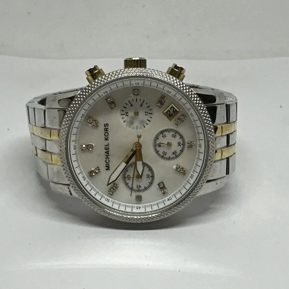 Michael Kors Ritz MK5057 Women's Silver Stainless Steel Analog Dial Watch NUL58